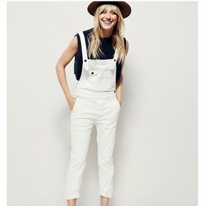 Free people white overalls size 26